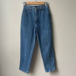 Vintage Lands' End Jeans Women's XS Medium Wash Blue Denim 90s Butter Mom Cotton